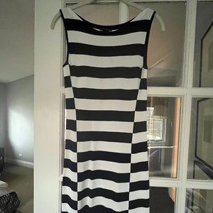 Theory navy and white striped dress